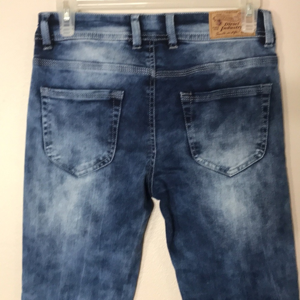 Diesel Jeans Kids Thanaz J US Skinny Distressed Denim Blue Size 14 - Picture 8 of 12